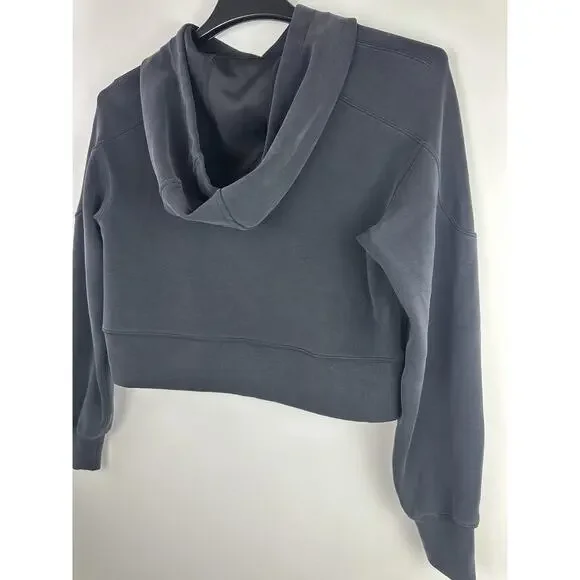 Lululemon Get Centred Crop Hoodie Black Size 4 Athletic Athleisure Vented Pocket - Picture 15 of 16
